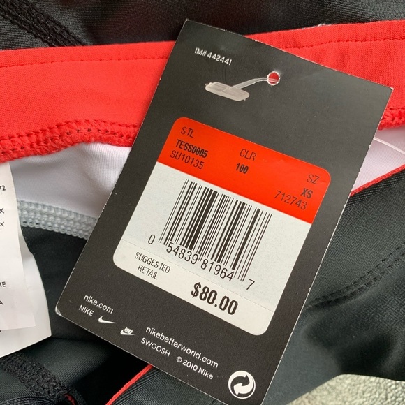 NWT Nike Triathlon shorts black white women’s size XS NEW - Picture 7 of 8